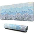 thumbnail image 1 of "Extended Size Gaming Mouse Pad: Non-Slip, Stitched Edges, Japanese Wave Design, Large Desk Mat 31.5 x 11.8 Inches", 1 of 7