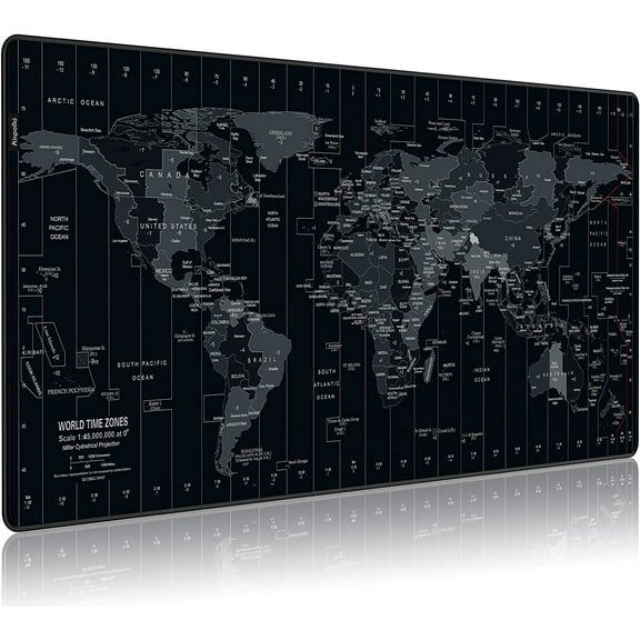 Extended Speed Gaming Mouse Pad Large Size 35.4 X 15.7X 0.12inches Desk Mat Mousepad with Personalized Design - World Map