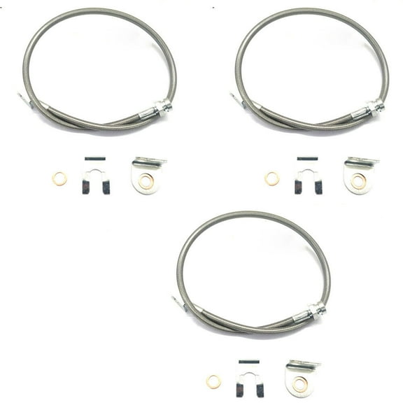 Extended Stainless Steel Brake Line Kit for Jeep XJ/YJ/TJ - Front & Rear Braided Hose, Lift-Compatible Heavy-Duty Design