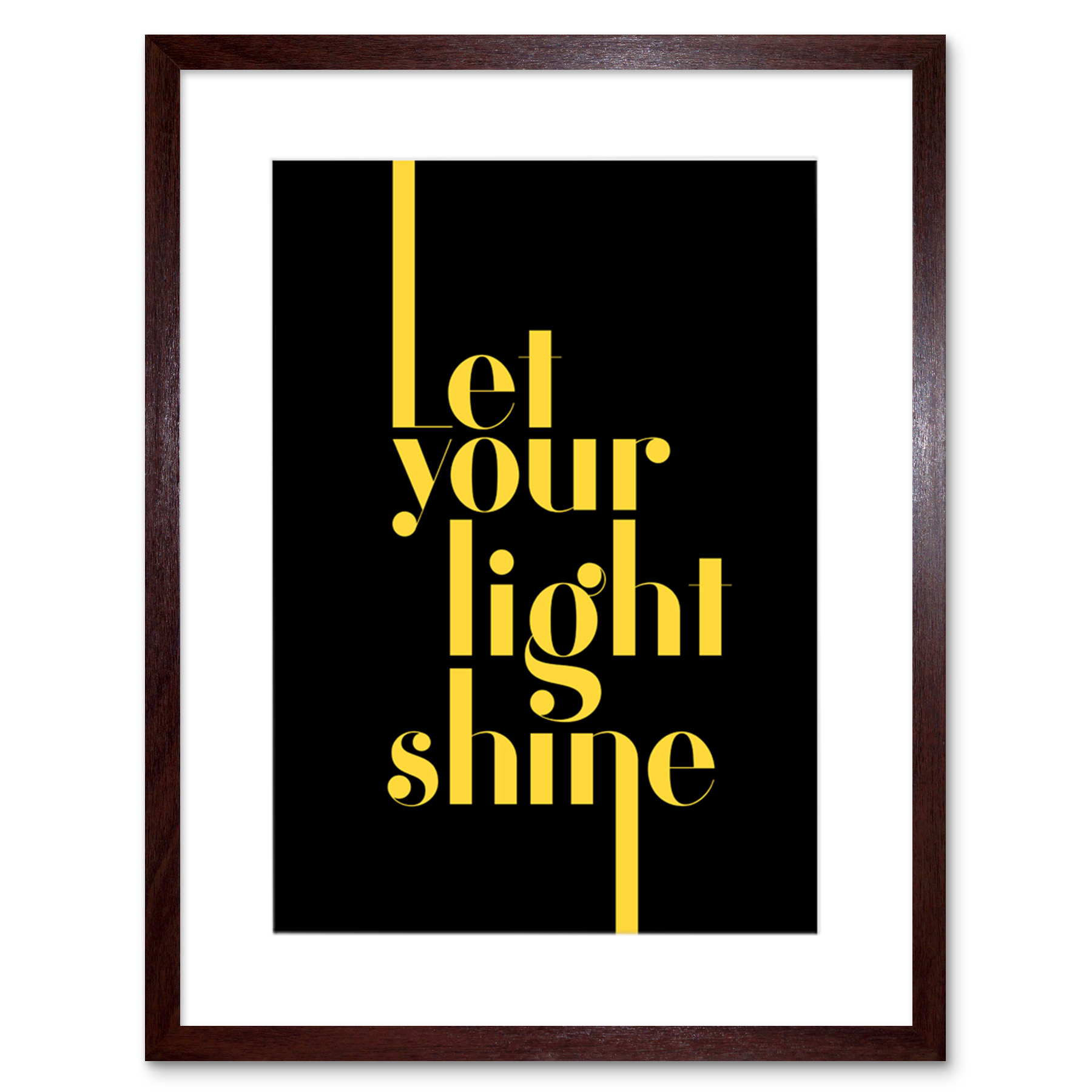 Extended Yellow Let Your Light Shine Framed Wall Art Print - Walmart.com