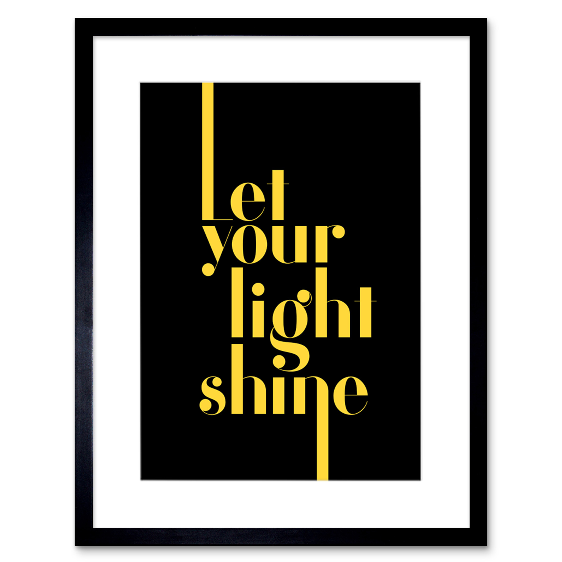 Extended Yellow Let Your Light Shine Framed Wall Art Print - Walmart.com
