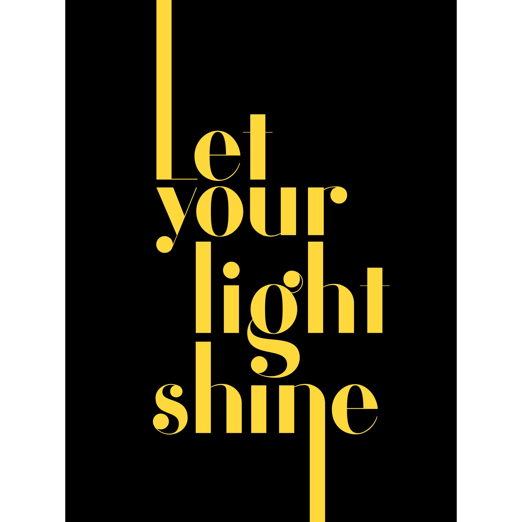 Extended Yellow Let Your Light Shine Large Wall Art Print - Walmart.com