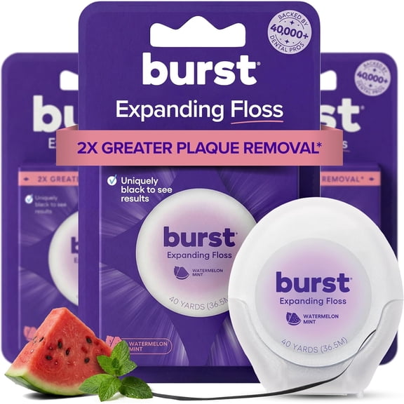 Extended floss (Watermelon mint/120 yards) | Absorbs stains and woven floss, contains xylitol coating to combat cavities | Vegan | Free from parabens extended floss