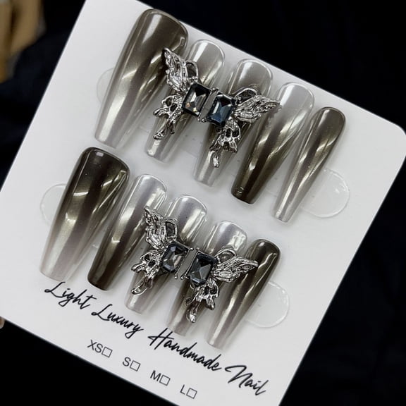 Extended ladder magic mirror powder spray gun hand-worn nail piece light luxury pure handmade high quality control nail