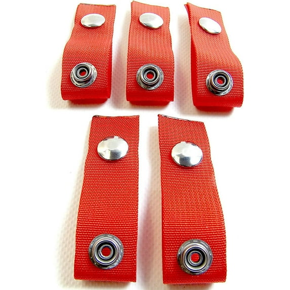 Extender Snaps for Your Boat Cover, Red (Extend A Snap), Adds 2" Inch, Finger Loop Built in, 5 Piece Set