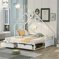 thumbnail image 1 of Extending Daybed Frame with Two Drawers, No Box Spring Needed, Space Saving Design, White, 1 of 7