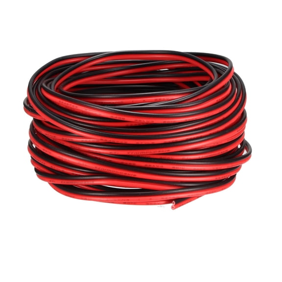 Extension Cable Wire Cord 2pin 22 AWG Parallel Wire 9M Length Red Black