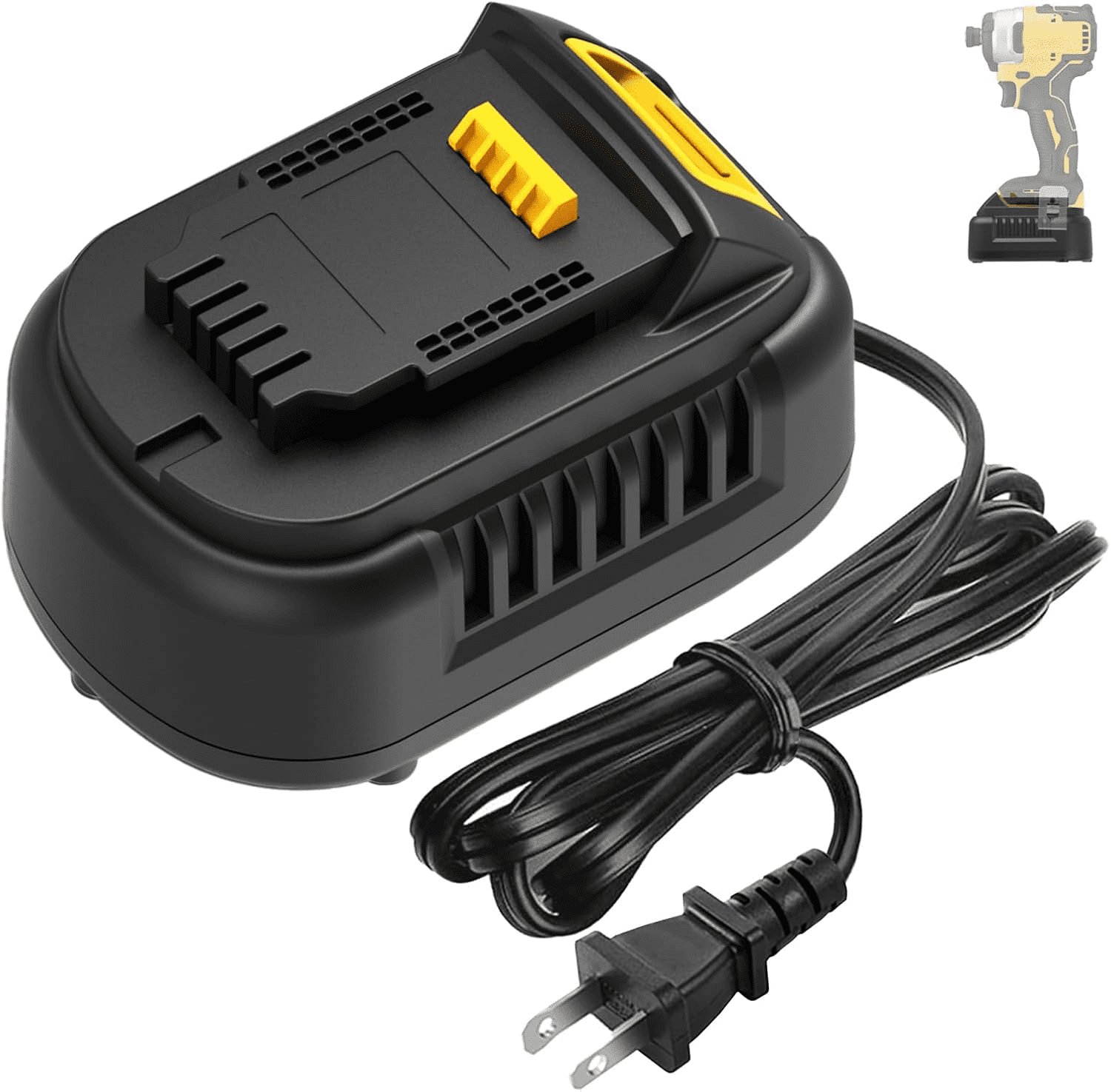 Extension Cord 1.8M Charger Replacement for De*walt 20V Batteries Corded Rapid Charger for De*walt 20V Power Tools up to 500W