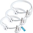 Extension Cord (1 Foot) 1 Outlet Flat Wire, 3Prong 45° Angled Flat