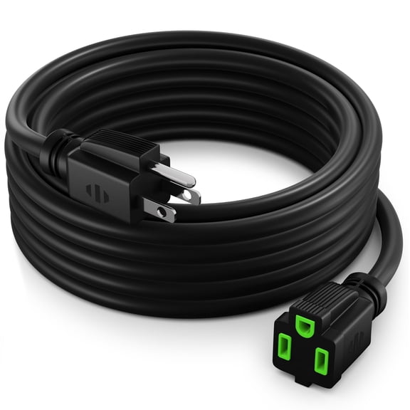 Extension Cord 10 Ft Black Power Cords Indoor 16 Gauge Wire Heavy Duty ETL Listed (10Ft)