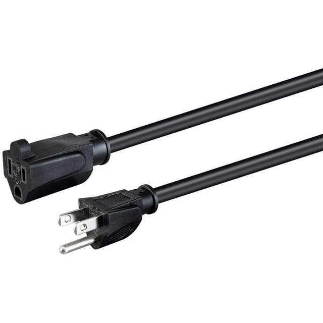 Extension Cord 15 Feet Black NEMA 515P to NEMA 515R, 14AWG, 15A