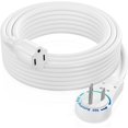 Extension Cord 35 Foot White Flat Plug, 360° Rotating Power Cord Single
