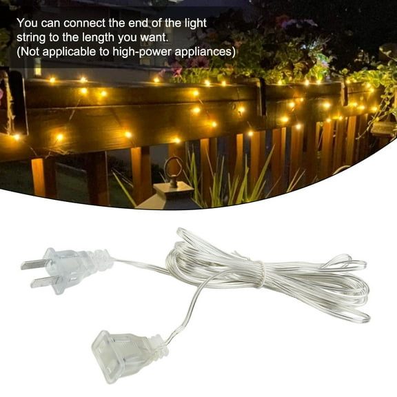 Extension Cord Clear Line Cable for Christmas Wedding LED String Decoration