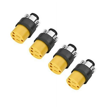 Extension Cord Electrical Wire Repair End 15 Amp, 125 Volt | Female 3-Prong Grounding Replacement Connectors Set | Safety-Rated Connection | Triple-Drive Screws for Easy Installation (4 Piec