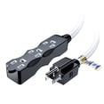 thumbnail image 1 of Extension Cord with Multiple Outlets (3 Outlets), Outlet Extender with Indoor Wire, Multi Plug Outlet 125V, 3 Prong Extension Cord, ETL Listed, Black with White Indicators, 25ft, 1 of 5