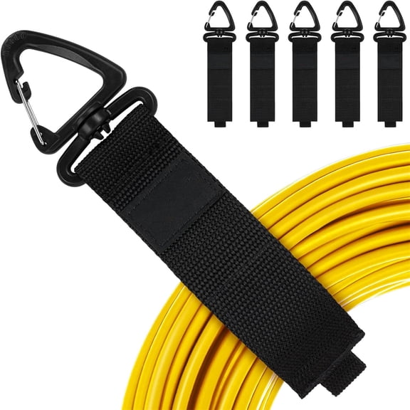 "Extension Cord Organizer and Hanger (6-Pack), Hook-and-Loop Storage Straps with Triangular Buckle to Hang on Walls for Cables, Wires, Rope, Hoses, Organization for Home, Garage or Workshop "