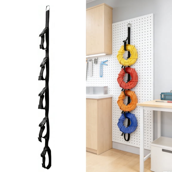 Extension Cord Organizer, TSV Cord Storage Organizer with 5 Slots, Garage Garden Storage Straps, All in One Hanger Straps for Cable, Hose, Rope, Tool Management