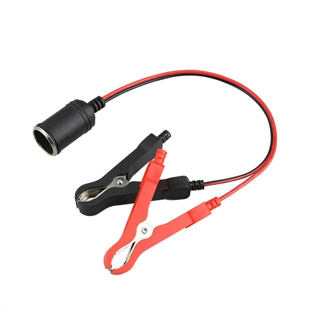 Extension Cord Plug Socket Battery ClipOn Car Cigarette Lighter