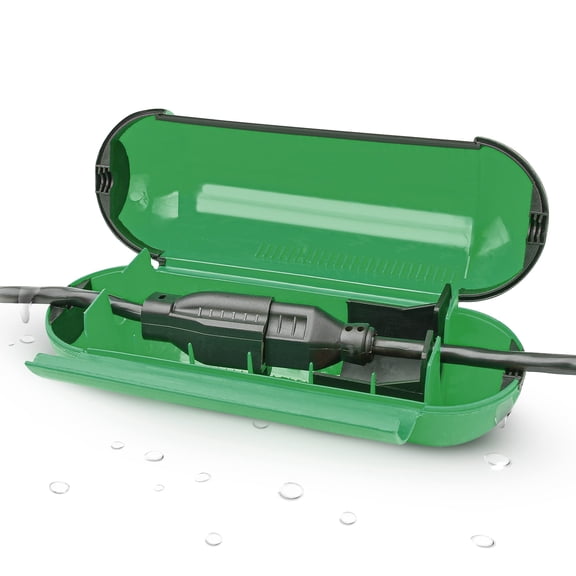 Extension Cord Protector for Outdoor Cables Protect Connections Green