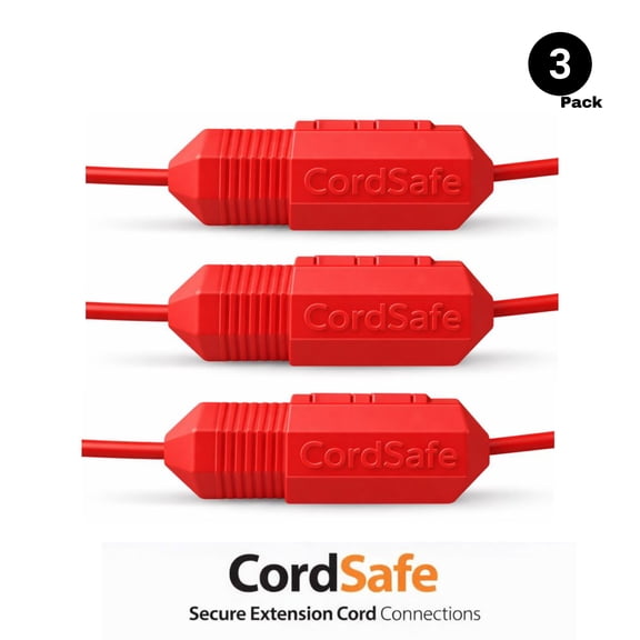 CordSafe Outdoor Extension Cord Protector  Weather-Resistant Snap-Lock Cover for Christmas Lighting Plug Connections  Rugged UV-Resistant Plastic Plug Protection, 3-Pack, Made in USA