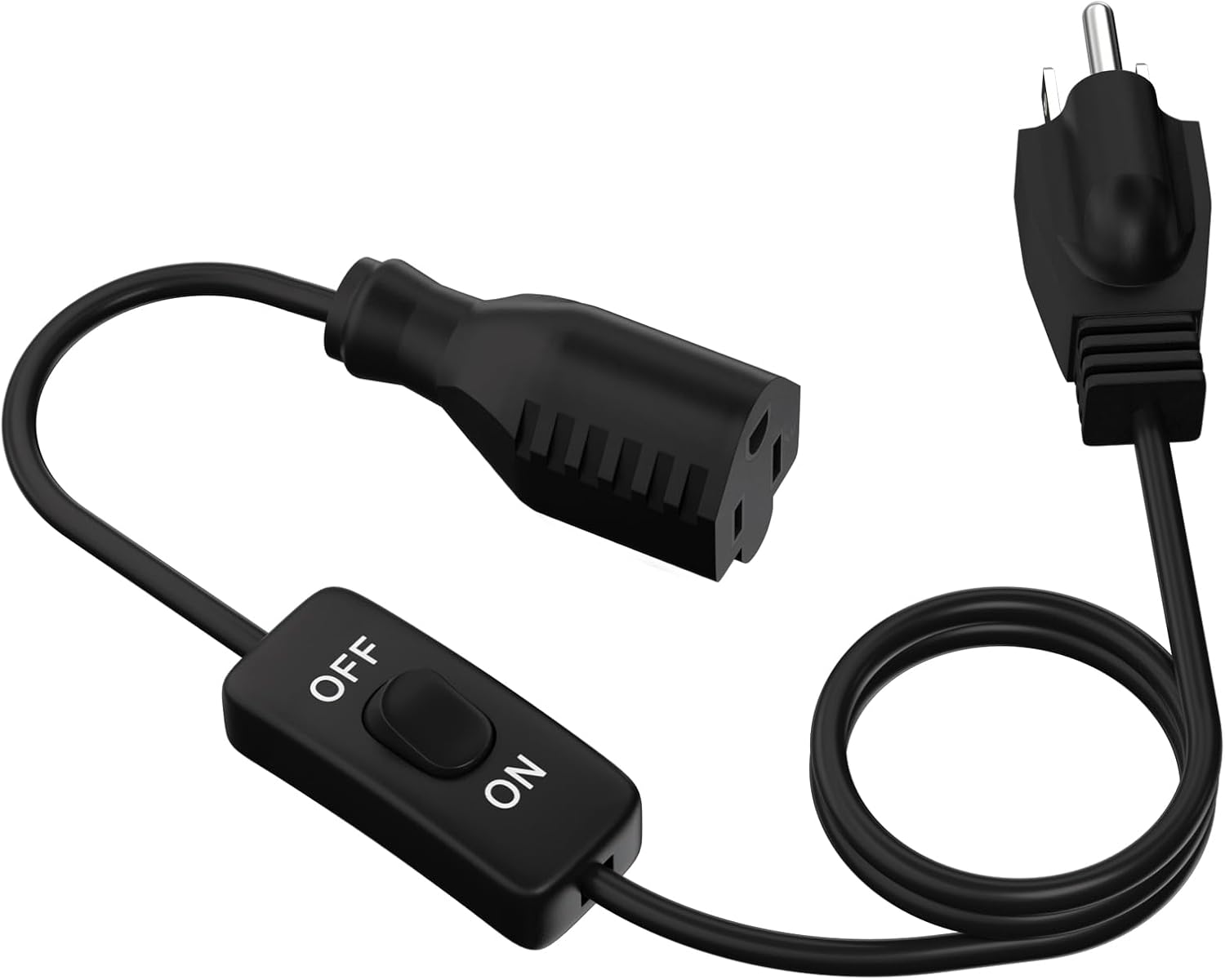 Extension Cord with Switch 3Prong Indoor Black Extension Cord,1625W