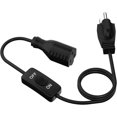 Extension Cord with Switch 3Prong Indoor Black Extension Cord,1625W