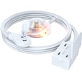 thumbnail image 1 of Extension Cord with on and Off Switch (4 Ft) Includes a Light Indicator and Safety Cover,Short Extension Cord, White Extension Cord, Flat Plug Extension Cord with Multiple Outlets, 1 of 9