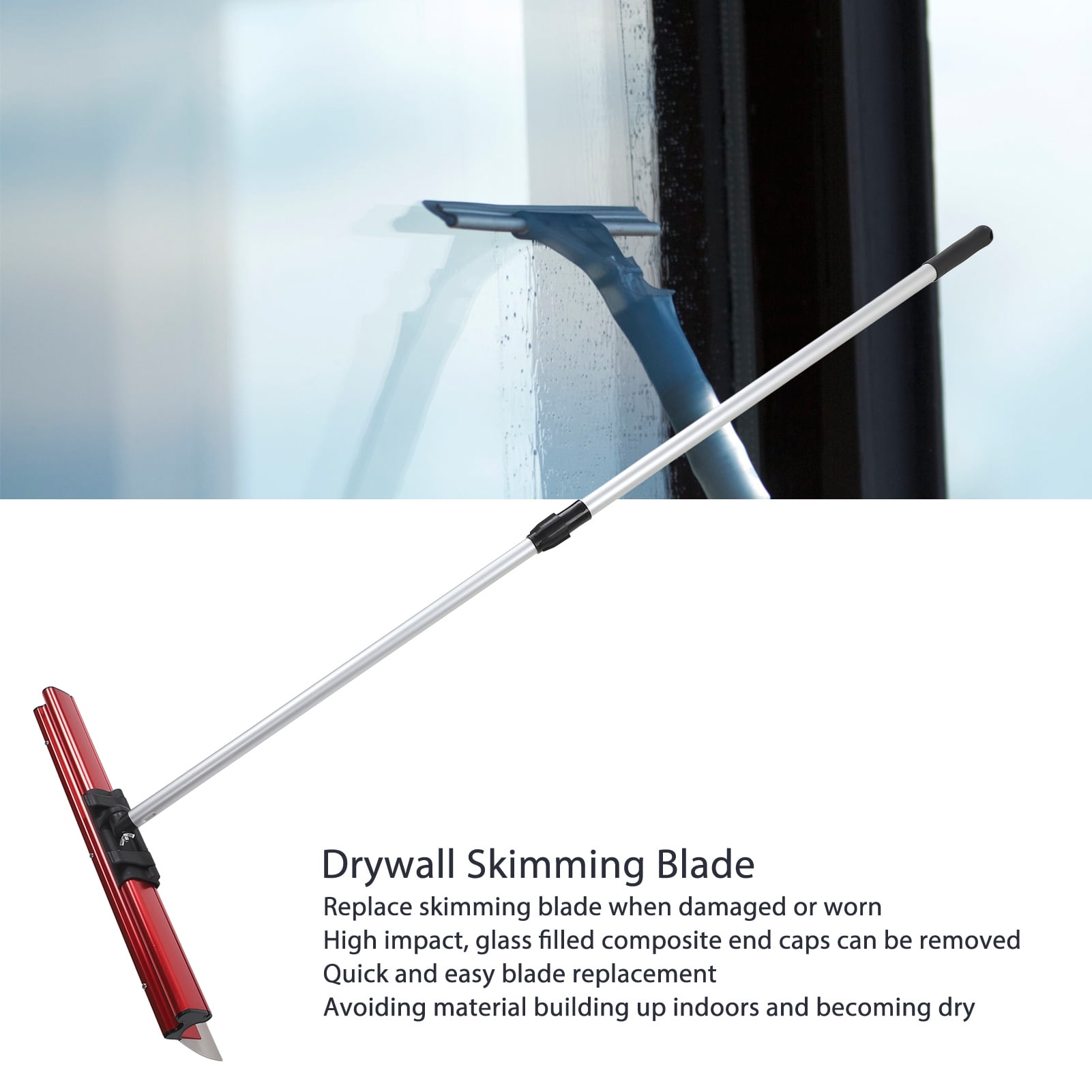 Extension Handle Drywall Skimming Blade, Strong Quick Replacement High Strength Drywall Tools