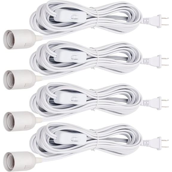 Extension Hanging Lantern Cord Cable 4-pack 20Ft-White Lighting Accessory