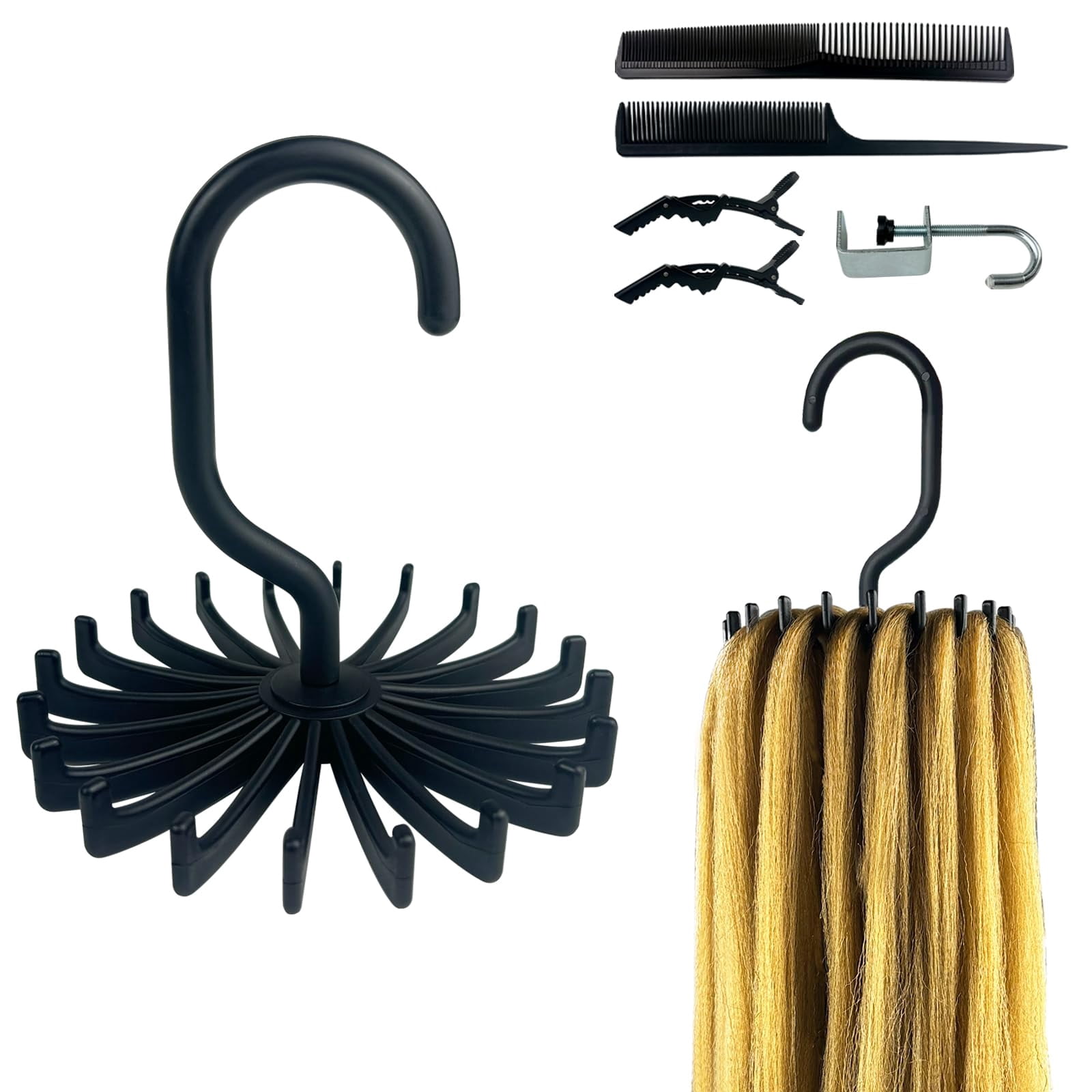 Braiding Rack Rack Extension Holder Braiding Rack Hanger, Rotatable Braiding Rack for ...