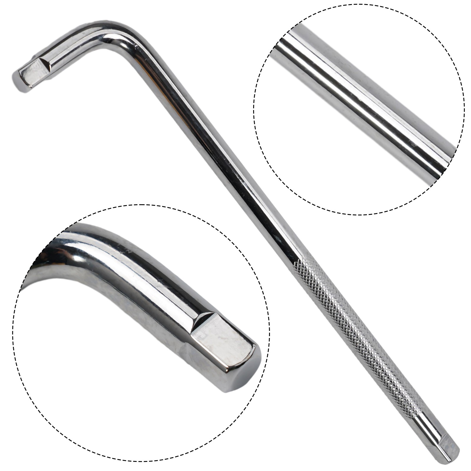 Extension L-Type Shaped Double End Non-Slip Socket Bent Bar 1/2 1