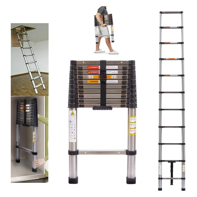 Extension Ladder Telescoping Ladder 10 FT Ladders for Home, Collapsible