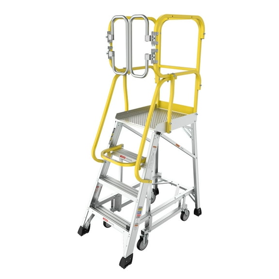 Extension Ladders, 4 Step 375lbs Aluminum Rolling Platform Ladder, Silver Step Ladders,Aluminum Aluminum Ladders, Tools & Tool Organizers, Ladders 4 Step 375lbs Aluminum Rolling Platform Ladder