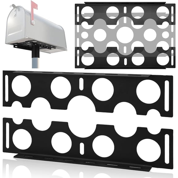Extension Mailbox Bracket for Cylindrical Mailbox Mount Bracket for Round Pole 2-3/8" Steel Adjustable Heavy Duty Width Range from 9.5" to 11.5" for Outdoor Hardware Replacement Accessory