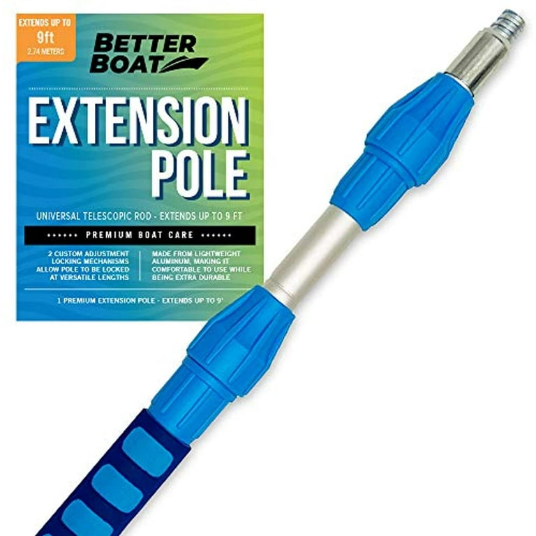 Better Boat Extension Pole Telescoping Pole Extension Rod Extendable Pole Telescopic Deck Brush Boat Hook Painters Pole 3/4 Universal End Painting