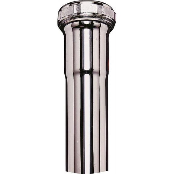 Extension Tube, 1.25 in. dia. x 6 in. - Slip Joint, 22 ga, Brass, Chrome Plated