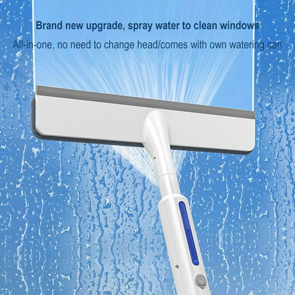 Extension Window Cleaner with 80ml Tank, 51 in Pole and Double Scraper Bars, Collects Water to Prevent Drips and Re-Cleaning, Perfect for Tall or Awkward Windows35cm panel,one