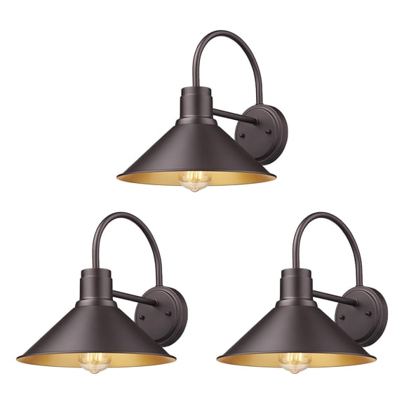 Exterior Barn Light, Farmhouse Outdoor Wall Sconce,Porch Lantern Lamp for Front Door,Porch ,Garage,Corridor(Oil Rubbed Bronze, 3 Pack)