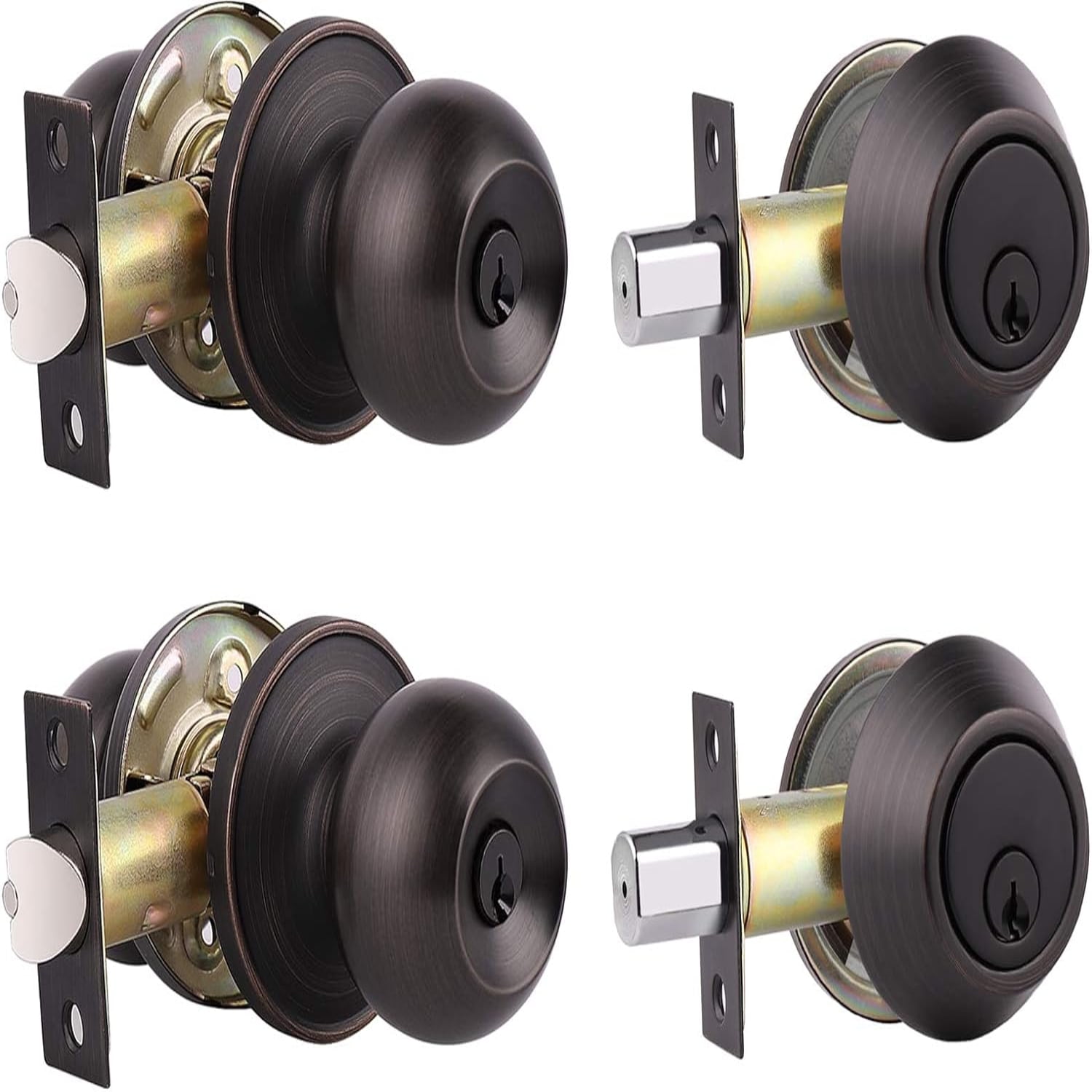 Exterior Deadbolt and Door Knob Set Oil Rubbed Bronze Entry Door
