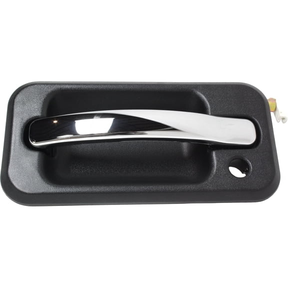 Exterior Door Handle Compatible with 2003-2009 Hummer H2 Front, Driver Side Crew Cab Pickup, With Chrome Trim Package Chrome Lever with Black Bezel