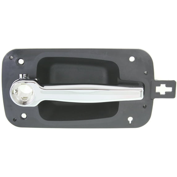 Exterior Door Handle Compatible with 2008-2011 International 3200 Front, Driver Side Chrome Lever with Black Bezel