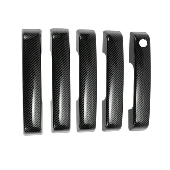 Exterior Door Handle Cover Trim Front Left Front Right Rear Left Rear Right Tailgate Door Handle Cover for Ford Bronco 2021-2025 Carbon Fiber Black ABS 1 Set