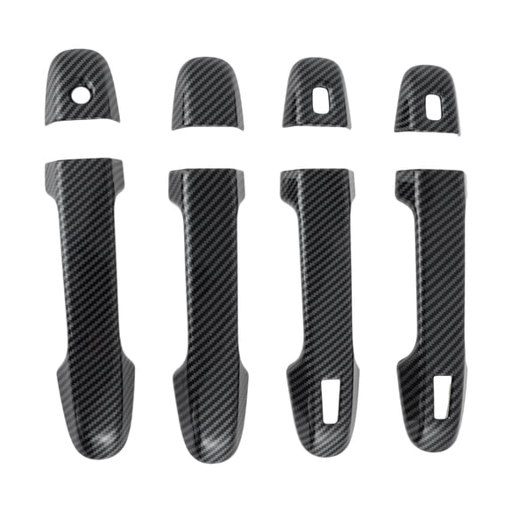 Exterior Door Handle Cover Trim Outside Door Handle Cover for Toyota Alphard 2015-2021 Carbon Fiber Black ABS 1 Set