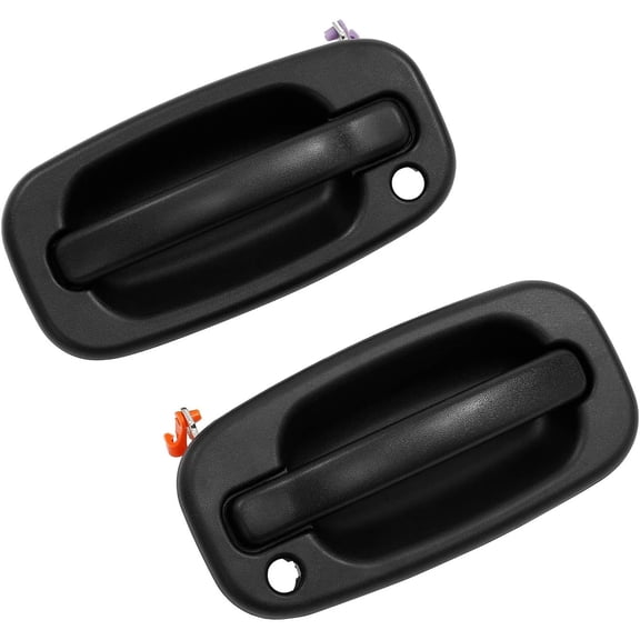 Exterior Door Handle Front Left & Right Pair with Key Hole | for 1999-2007 Chevy Silverado Suburban Tahoe Avalanche GMC Sierra Yukon Cadillac Escalade | Replaces# 15034985, 15034986