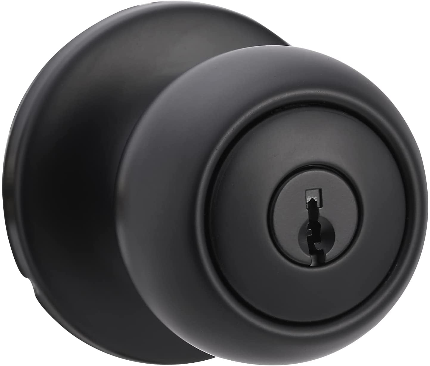 Exterior Door Knob With Lock, Coastal, Easy to Install, Matte Black