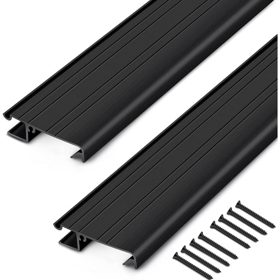 Exterior Door Sill Threshold Extender Strip Mill Aluminum Snap Fit for Door Threshold Window Sill Floor Vinyl Mat Edge (Black)