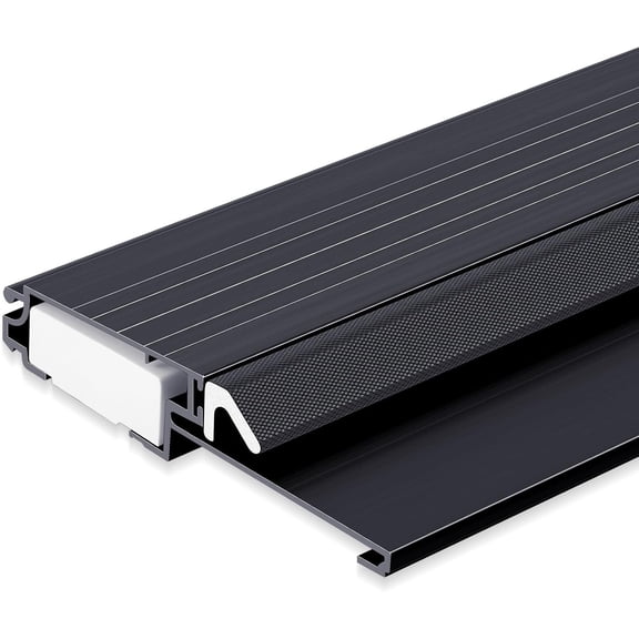 Exterior Door Threshold Heavy Duty Aluminum Outswing Fixed Bumper Sill, Composite Material Base with Aluminum Top and Seal Outswing Door Threshold (Black)