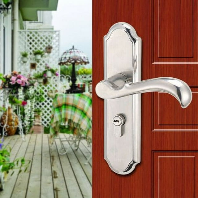 Exterior Front Entry Door Handle Lock set Stainless Steel Mortise