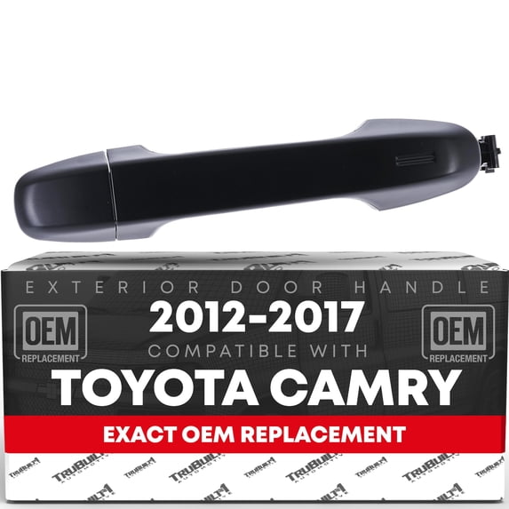 Exterior Front Passenger Door Handle - Compatible with 2012-2020 Toyota Yaris, Prius C, Camry, Auris, 86, C-HR; 2013-2015 Subaru BRZ; 2016 Scion FR-S, Scion iM - Primed Black, Plastic - OEM 692110609
