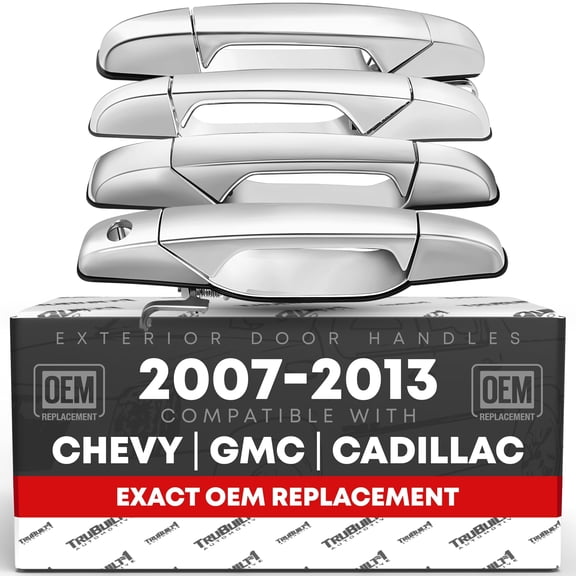 Exterior Front/Rear Driver & Passenger Door Handle - Compatible with 2007-2013 Chevy Avalanche, 07-14 Silverado 1500, 2500, 3500, Suburban, Tahoe; 07-14 GMC Sierra 1500, 2500, 3500, Yukon XL, 2273872